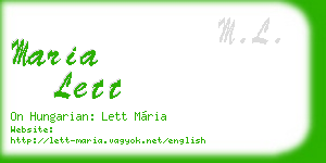 maria lett business card